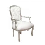 fauteuil louis xv blanc et argente